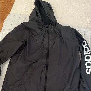 Adidas Black Windbreaker with White Logo
